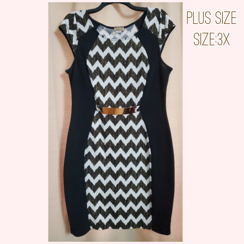 Plus Size Cap Sleeve Stretchy Cocktail Dress Size 3xl